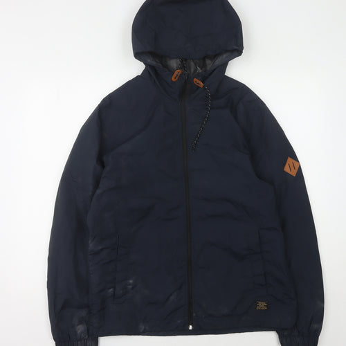 H&M Men's Blue M Windbreaker Jacket Hooded Full Zip
