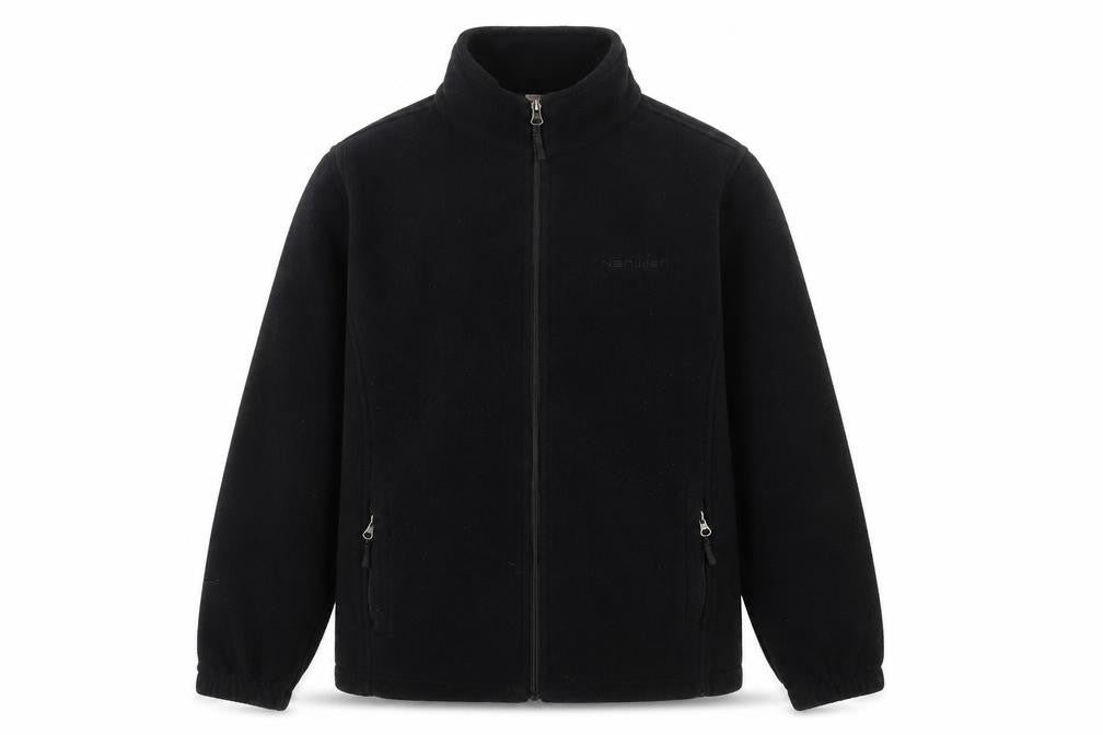 NanjiREN Men's Black Fleece Jacket M, Autumn Casual