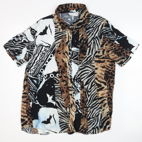 FINEZZA Women's Multicoloured Animal Print Shirt