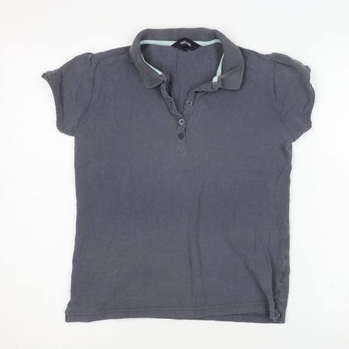 Peter Storm Women's Grey Polo Shirt Size 12 Casual Cotton