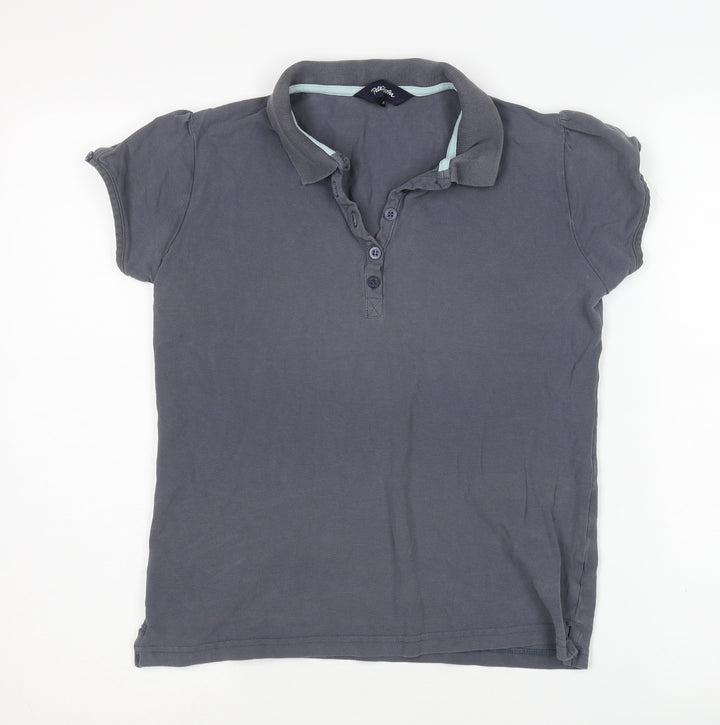 Peter Storm Women's Grey Polo Shirt Size 12 Casual Cotton