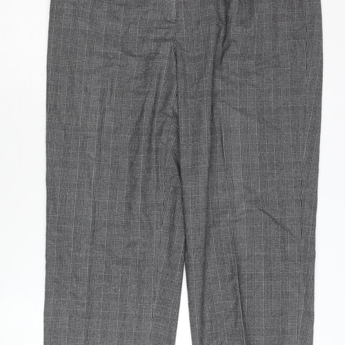 Michele Women's Grey Check Slim Trousers Size 12