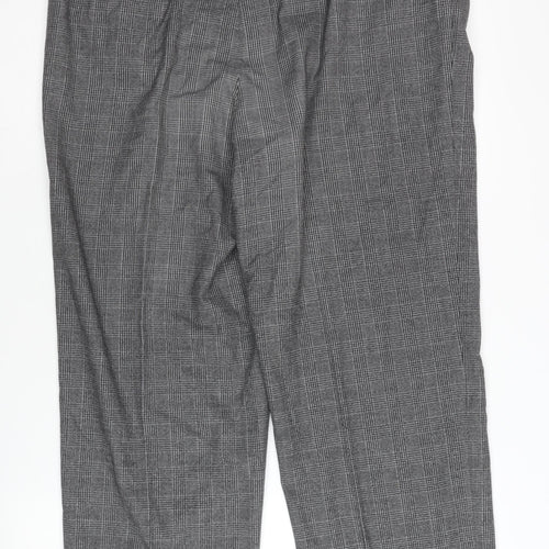 Michele Women's Grey Check Slim Trousers Size 12