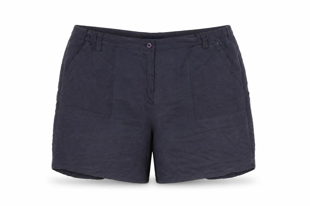 Casual Club Women's Black Plus Size Shorts, High-Rise, Viscose Blend