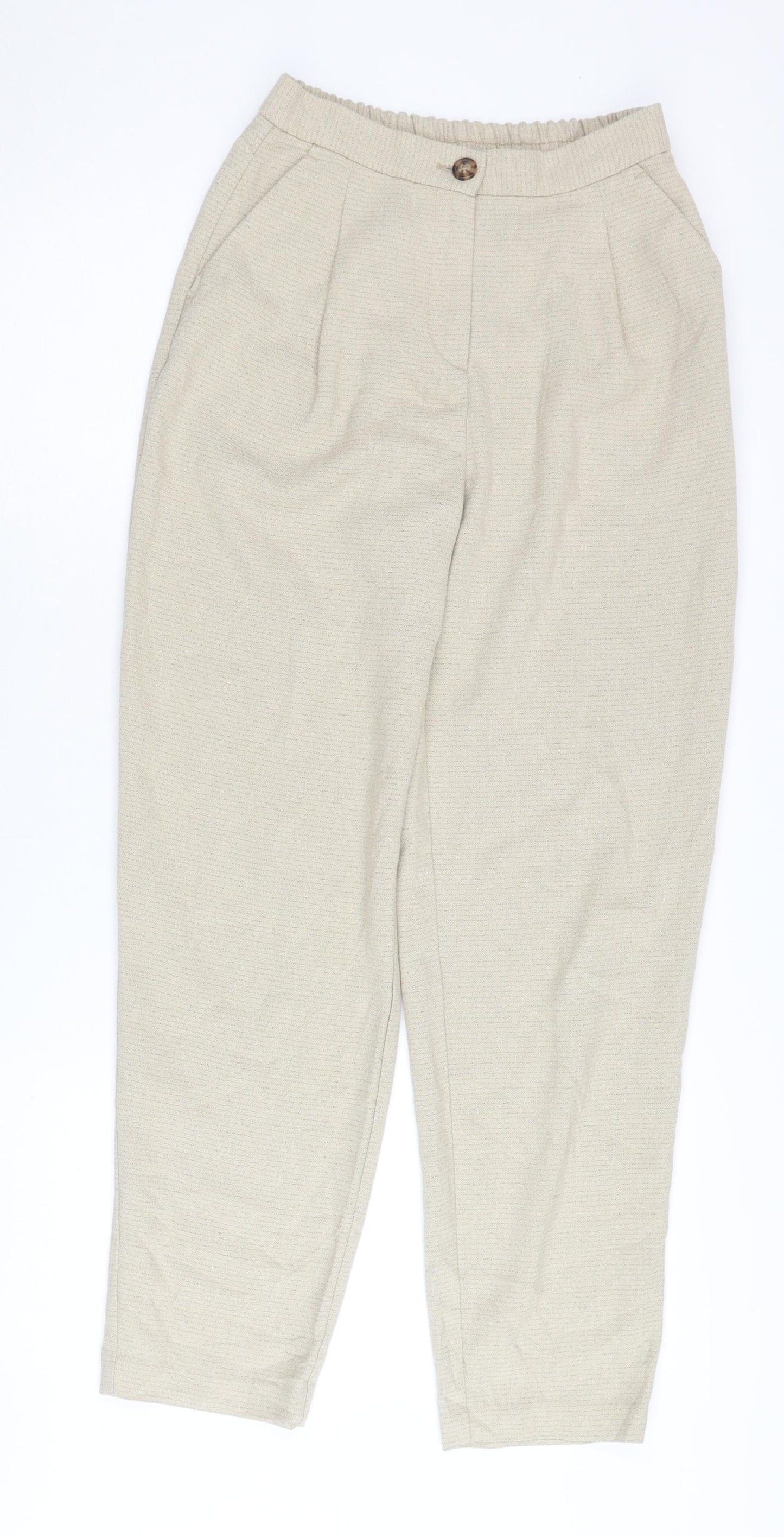 Monki Beige Women’s Trousers Size 4 Casual Elastic Waist