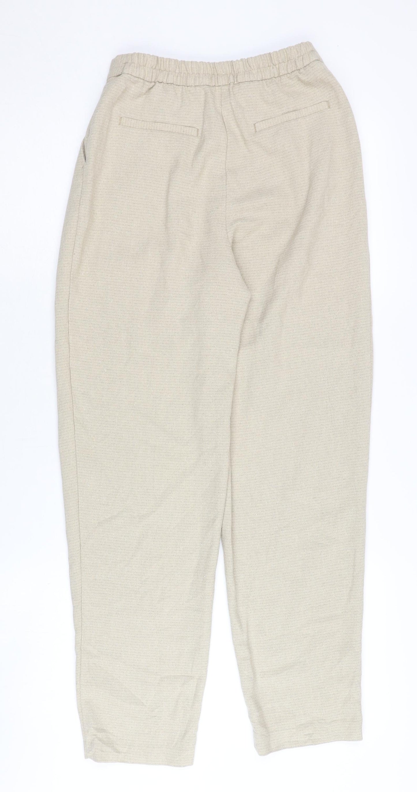Monki Beige Women’s Trousers Size 4 Casual Elastic Waist