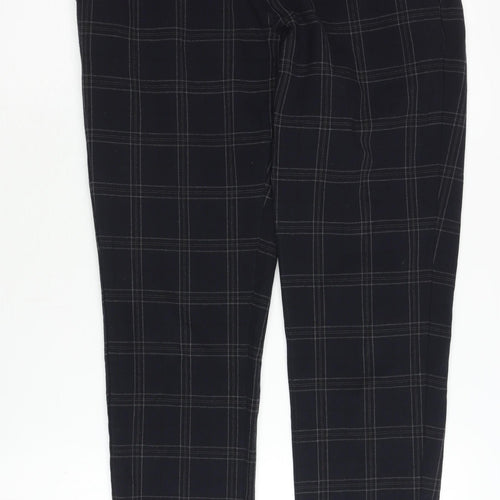 Zara Men's Black Checked Trousers, Size 30