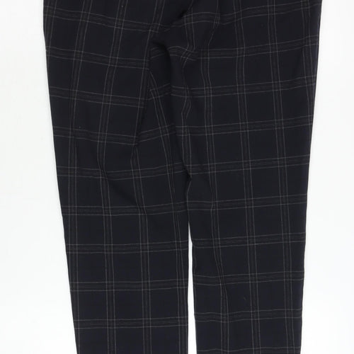 Zara Men's Black Checked Trousers, Size 30