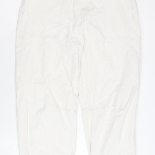 Pull&Bear Women's White Cargo Trousers Size 10