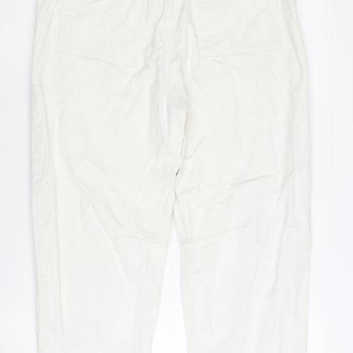 Pull&Bear Women's White Cargo Trousers Size 10