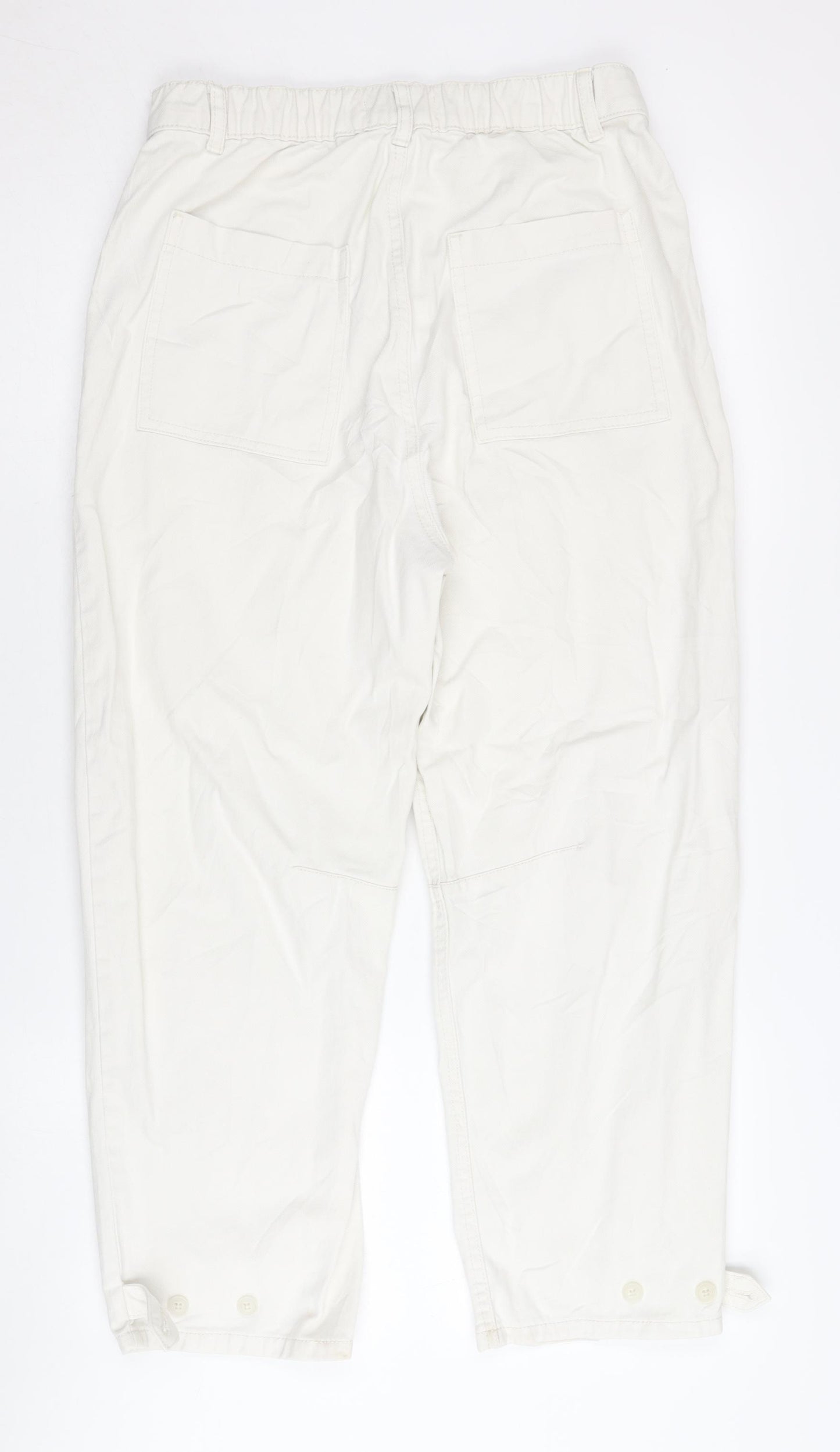 Pull&Bear Women's White Cargo Trousers Size 10