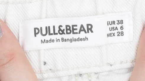 Pull&Bear Women's White Cargo Trousers Size 10