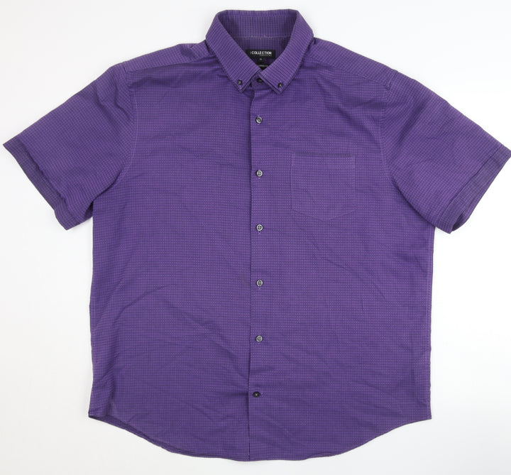 Debenhams Men's Purple XL Slim Fit Button-Up Shirt