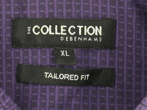 Debenhams Men's Purple XL Slim Fit Button-Up Shirt