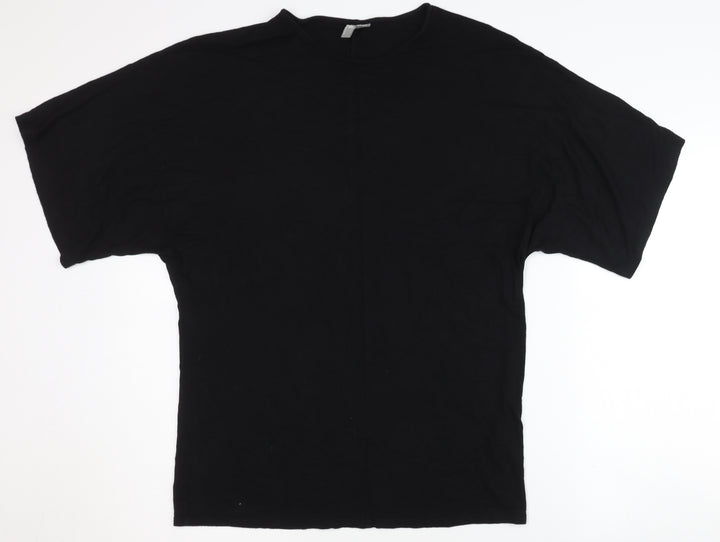 ASOS Women's Black T-Shirt, Size 10, Crew Neck
