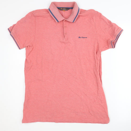 Ben Sherman Men's pink Polo shirt, Size Medium.