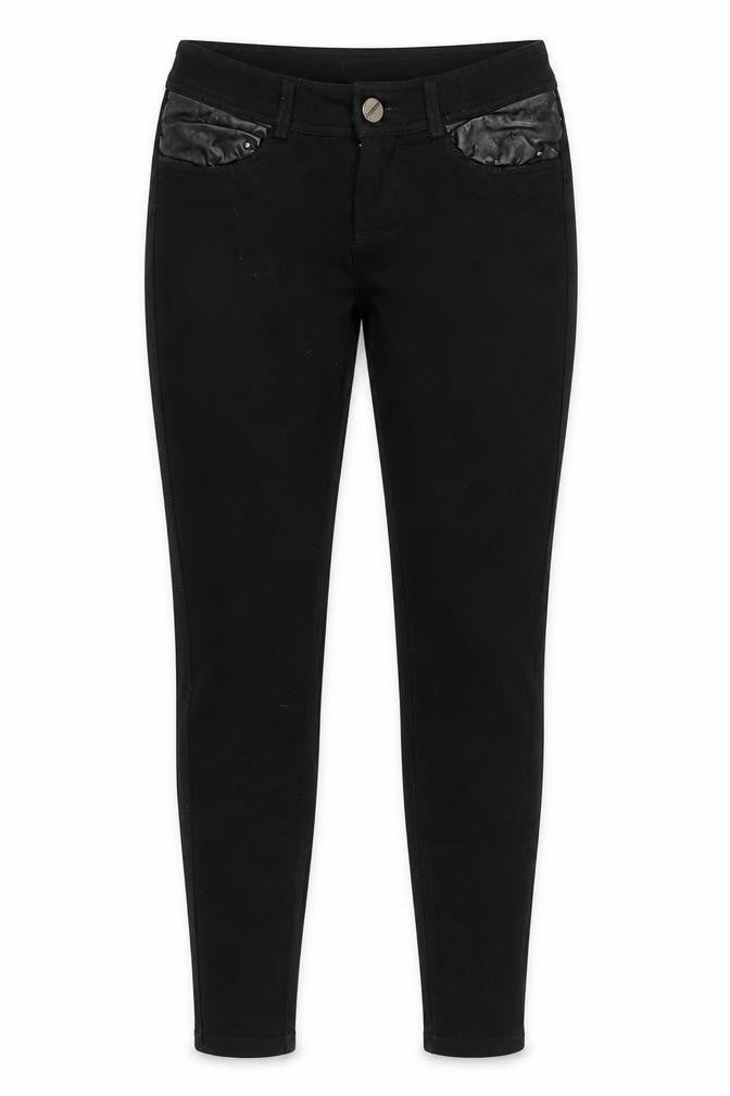 Front view of TOXIc3 Women's Black Jegging, S, Stretch Skinny Fit