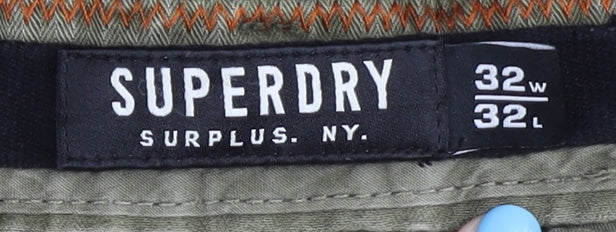 Superdry Men's Green Cargo Jeans 32W 32L with Pockets