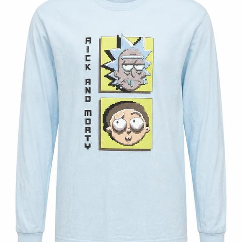 Rick and Morty Men's Blue Long Sleeve Graphic T-Shirt S