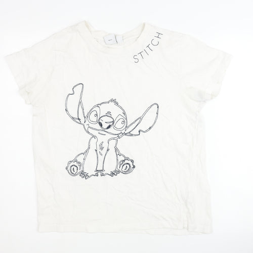 Disney Women’s White Stitch T-Shirt S Casual