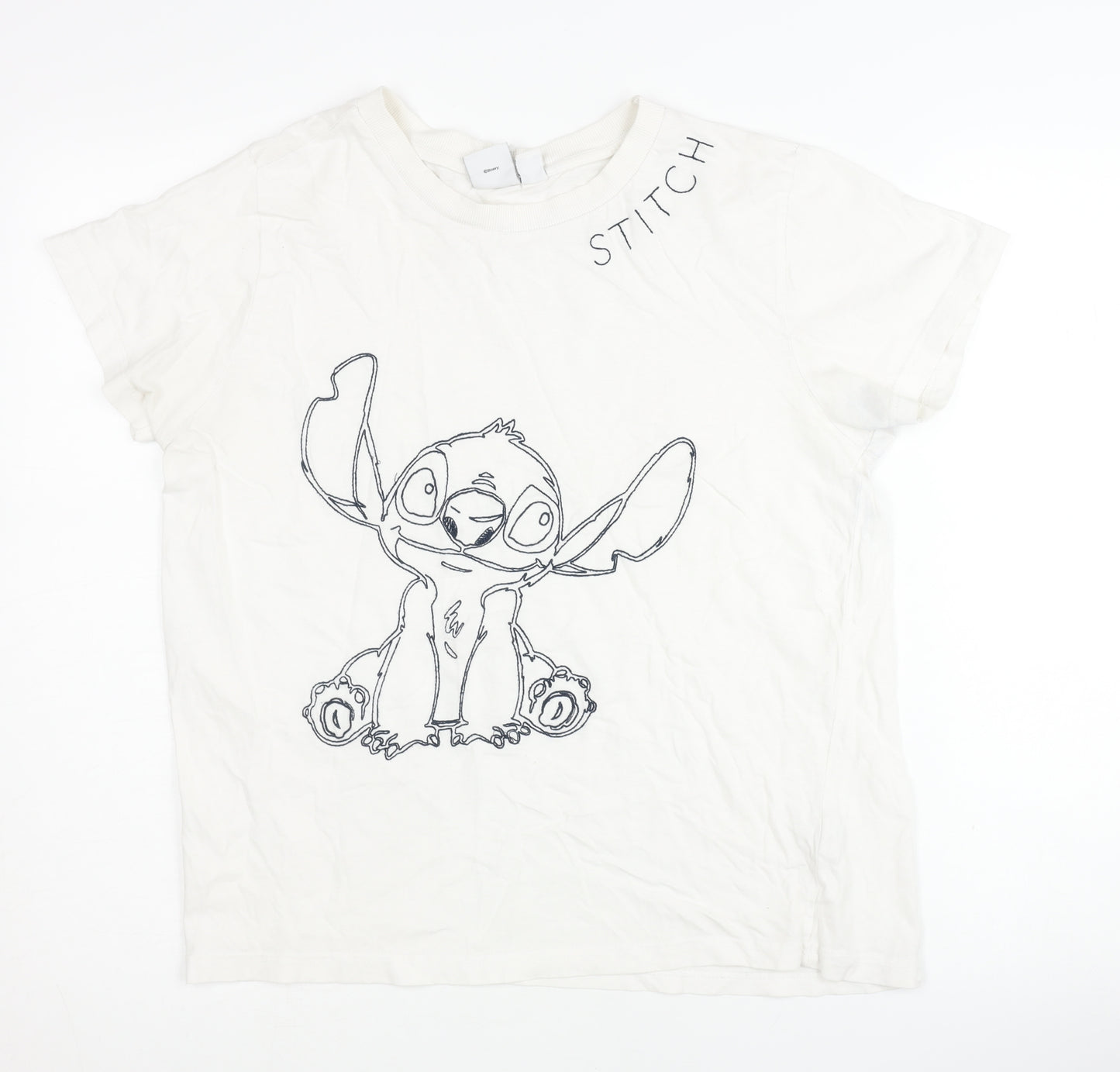 Disney Women’s White Stitch T-Shirt S Casual