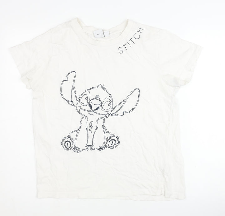 Disney Women’s White Stitch T-Shirt S Casual