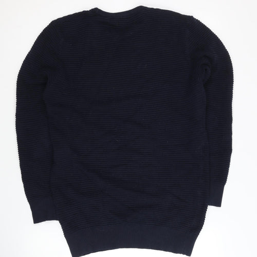 French Connection Men's Blue Knit Jumper M
