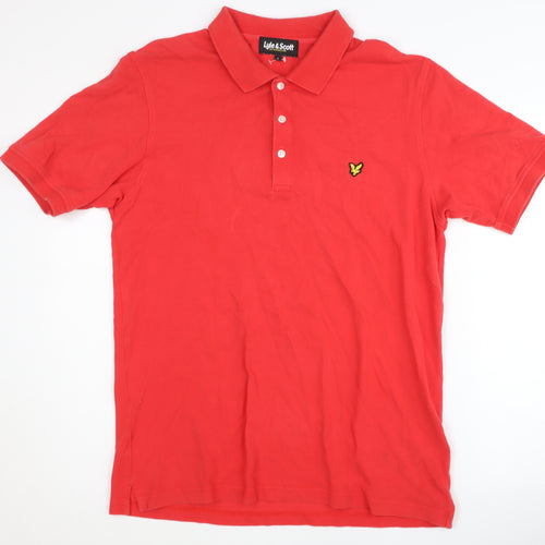 Lyle & Scott Men's Red Polo Shirt - Size L, Logo Accent