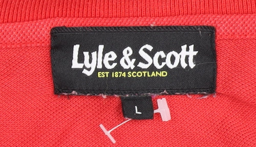 Lyle & Scott Men's Red Polo Shirt - Size L, Logo Accent