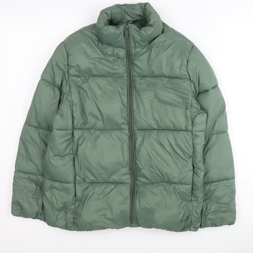 Zara Boys Green Puffer Jacket, Size 10, Winter Essential