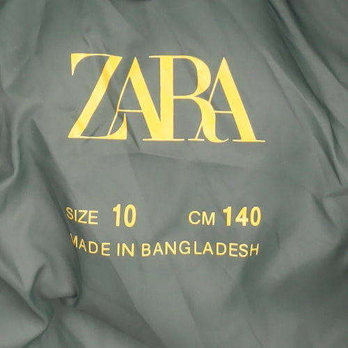Zara Boys Green Puffer Jacket, Size 10, Winter Essential