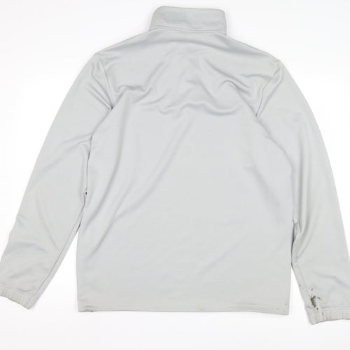 Adidas Men's Grey Sweatshirt, Size L, 1/4 Zip Logo