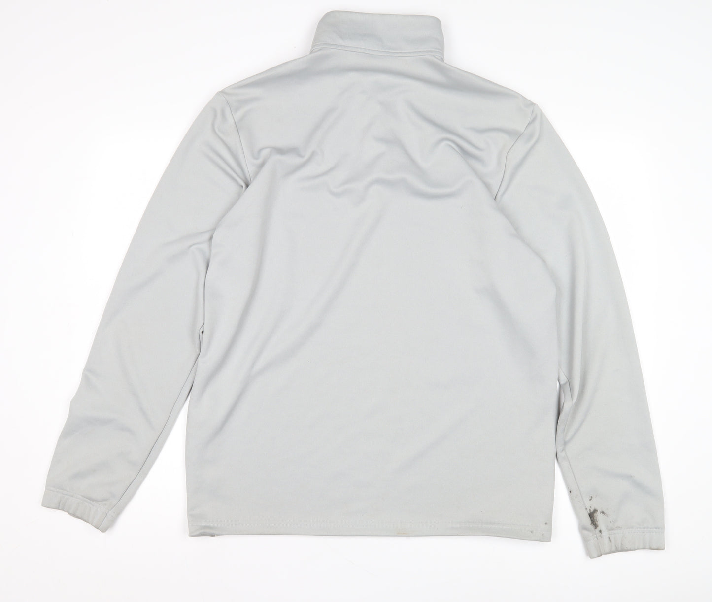 Adidas Men's Grey Sweatshirt, Size L, 1/4 Zip Logo