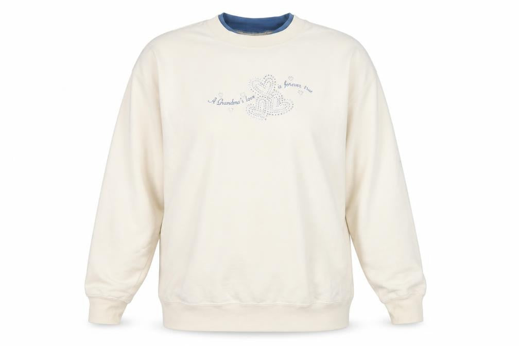 Front view of M&Co Sportswear unisex ivory xl pullover sweatshirt