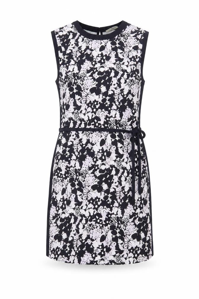 Front view of Oasis Women's Black Floral Shift Dress XS