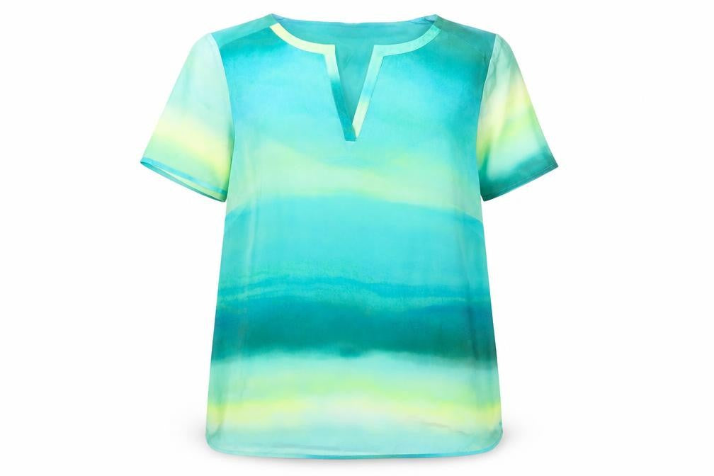 Front view of Marks & Spencer Women's V-Neck Multicoloured Blouse, size 16