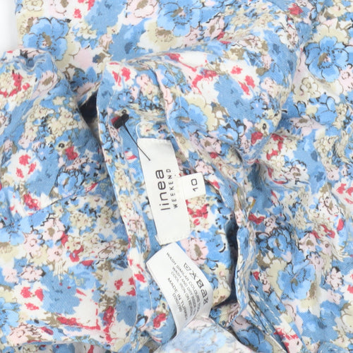 Linea Women's Floral Shift Dress in Blue, Size 10