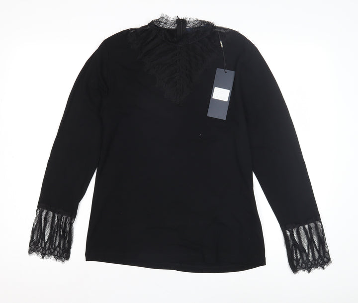 Luxuz Women's Black Lace Blouse Size 12