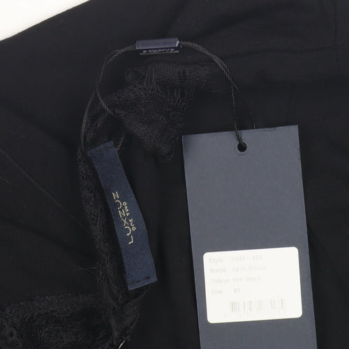 Luxuz Women's Black Lace Blouse Size 12