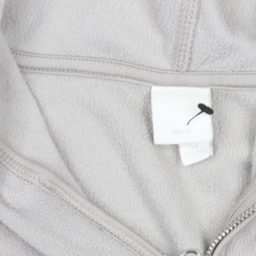 H&M Grey Unisex Pullover Hoodie, Size 42, Regular Fit