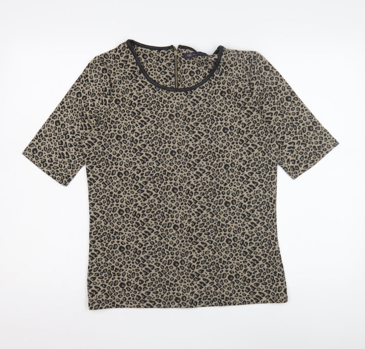 Marks and Spencer Women's Beige Animal Print Blouse Size 10