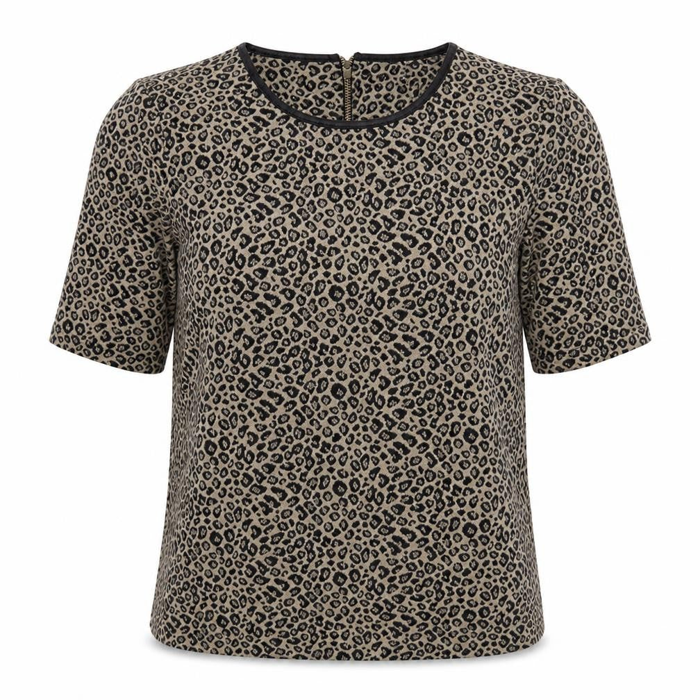 Front view of Marks & Spencer Women's Beige Animal Print Blouse, size 10