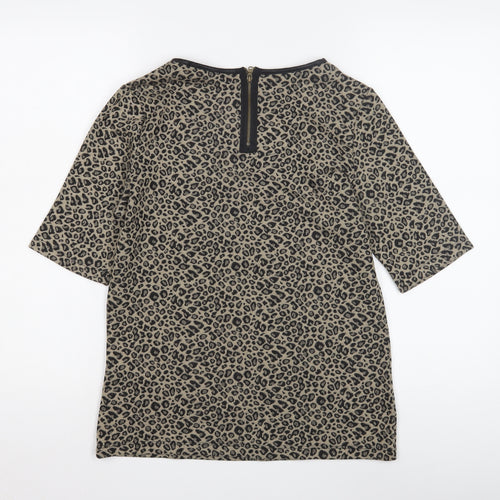 Marks and Spencer Women's Beige Animal Print Blouse Size 10