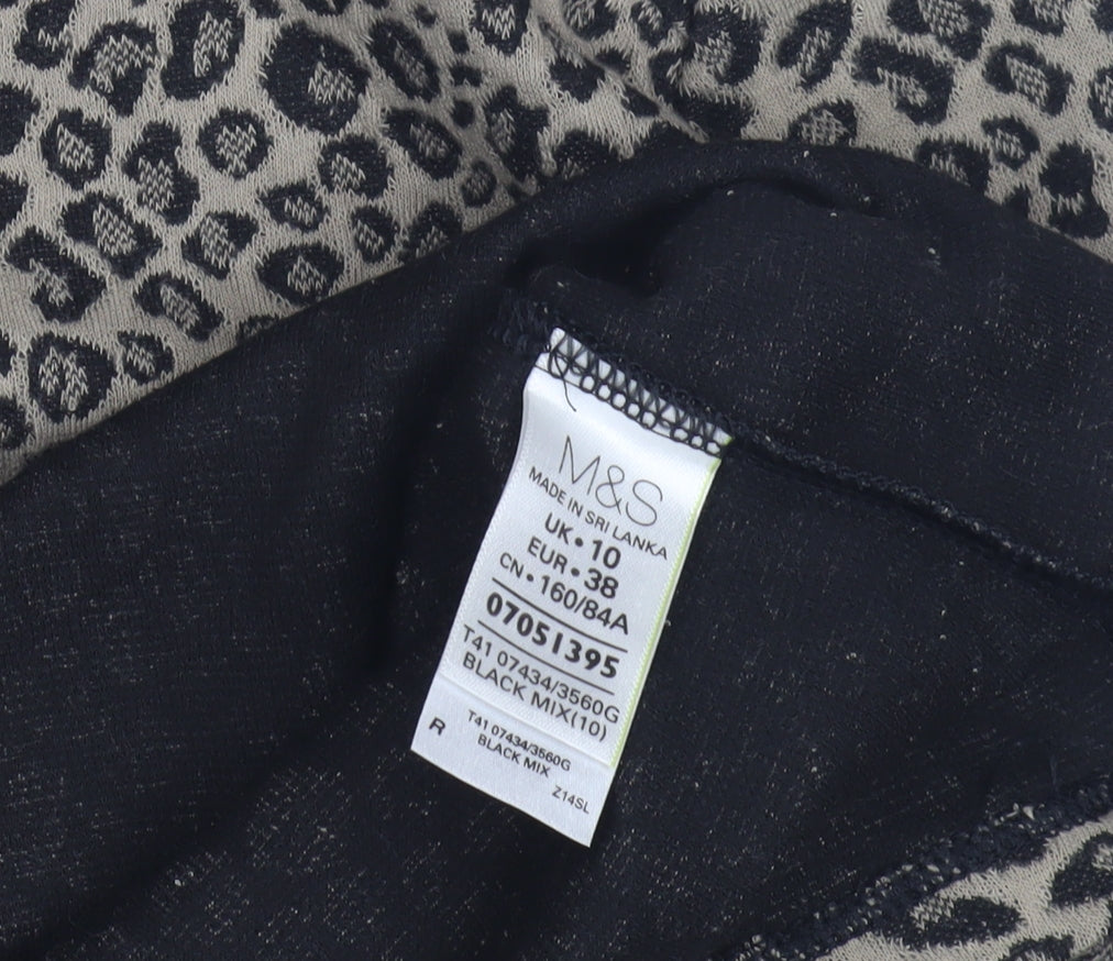 Marks and Spencer Women's Beige Animal Print Blouse Size 10