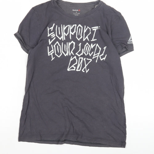 Reebok Unisex Black T-Shirt - L - Casual Crew Neck