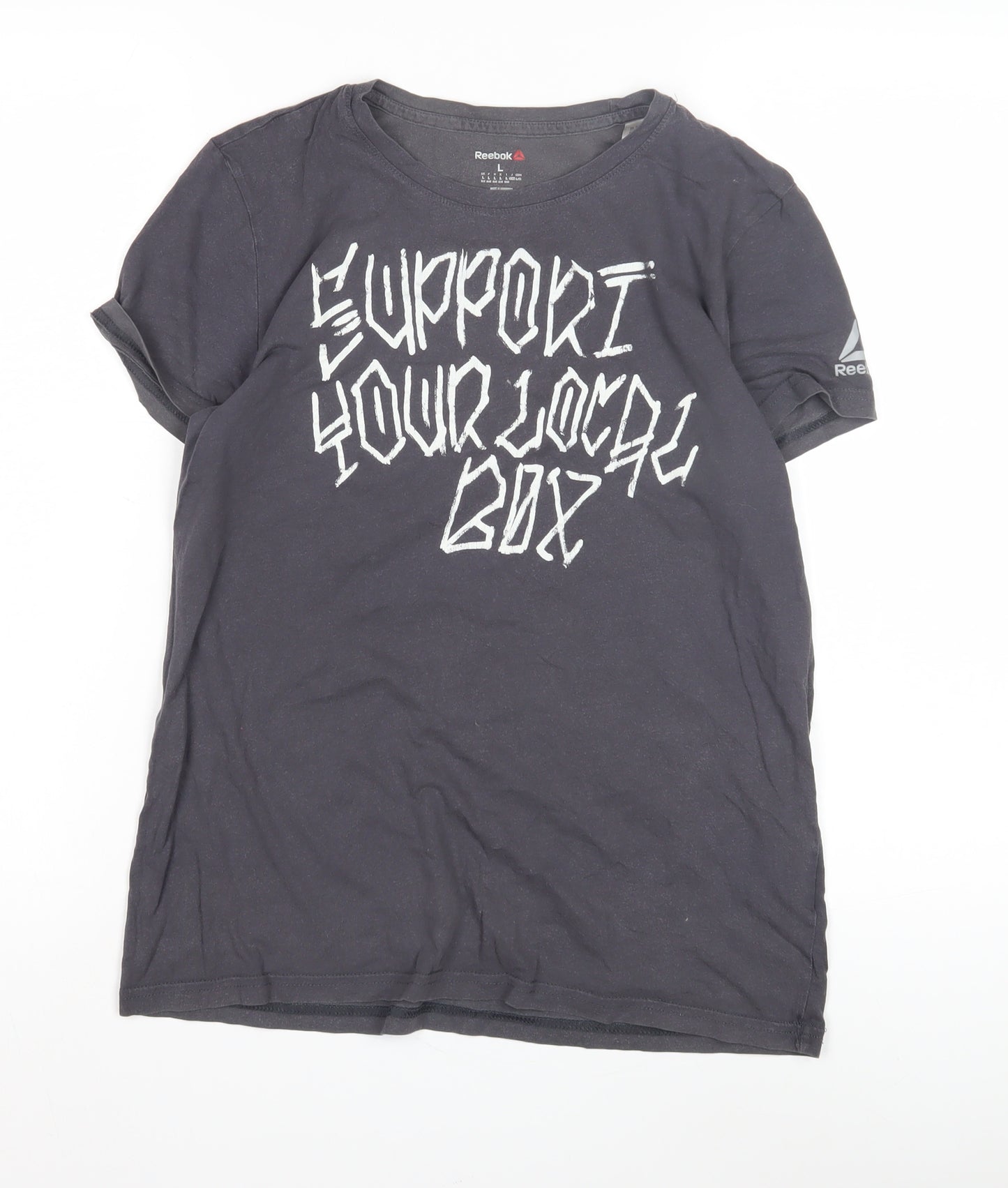 Reebok Unisex Black T-Shirt - L - Casual Crew Neck