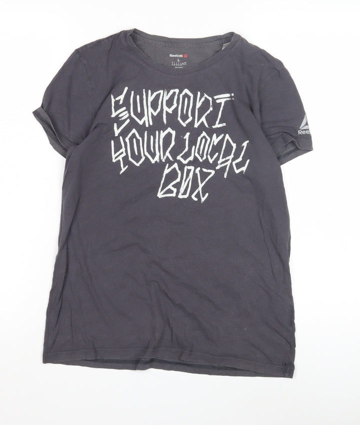 Reebok Unisex Black T-Shirt - L - Casual Crew Neck