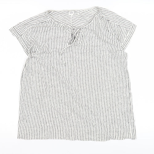 GAP Women's White Striped Cotton Tunic Top