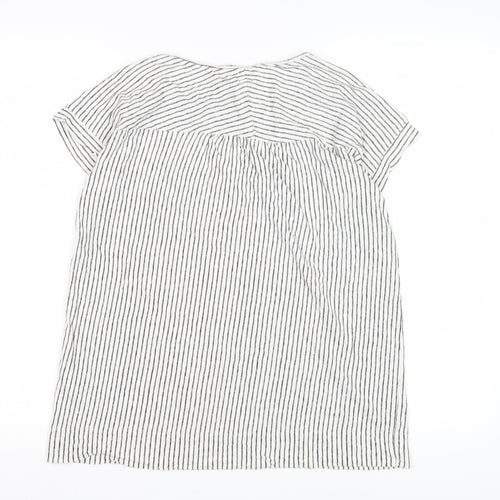 GAP Women's White Striped Cotton Tunic Top