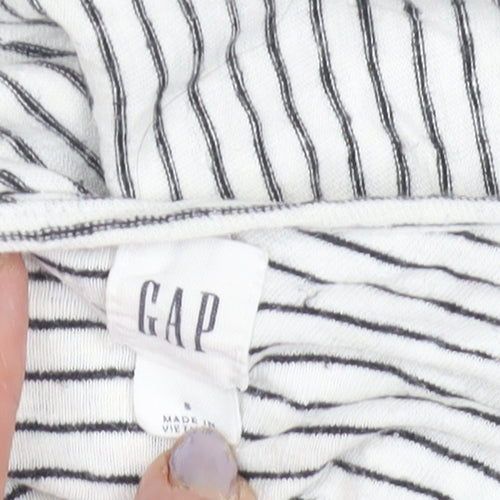 GAP Women's White Striped Cotton Tunic Top